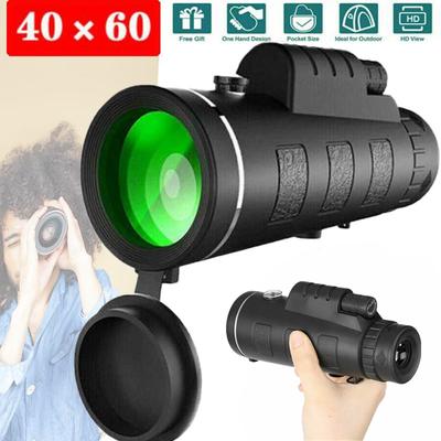 Telescope 40X60 Monocular Telescope Hd High Power Mobile Telescope Fully Versatile Coated Optical Glass Lens + Phone Clip