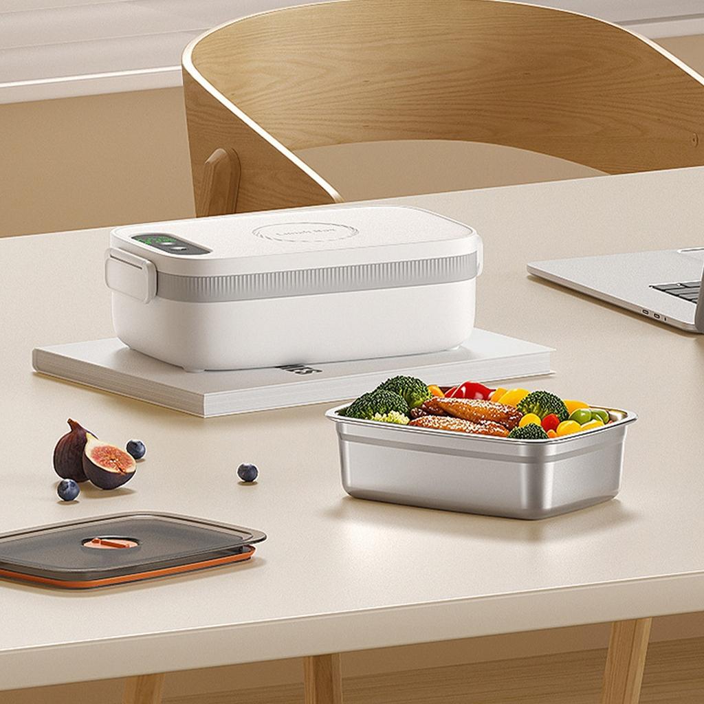 Rechargeable Lunch Box With 14000mAh Battery 7 Stage Heating Control 304 Detachable Inner Container Wireless Food Heating System