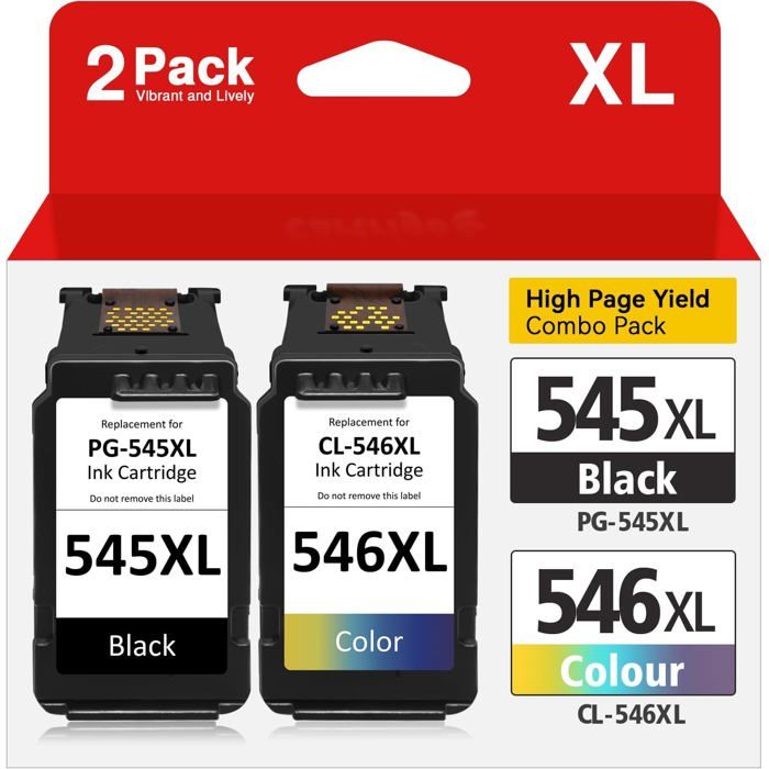 Cartouches d'encre - SWAPY - 545 546 XL - Noir - Tri-Couleur - Pack de 2