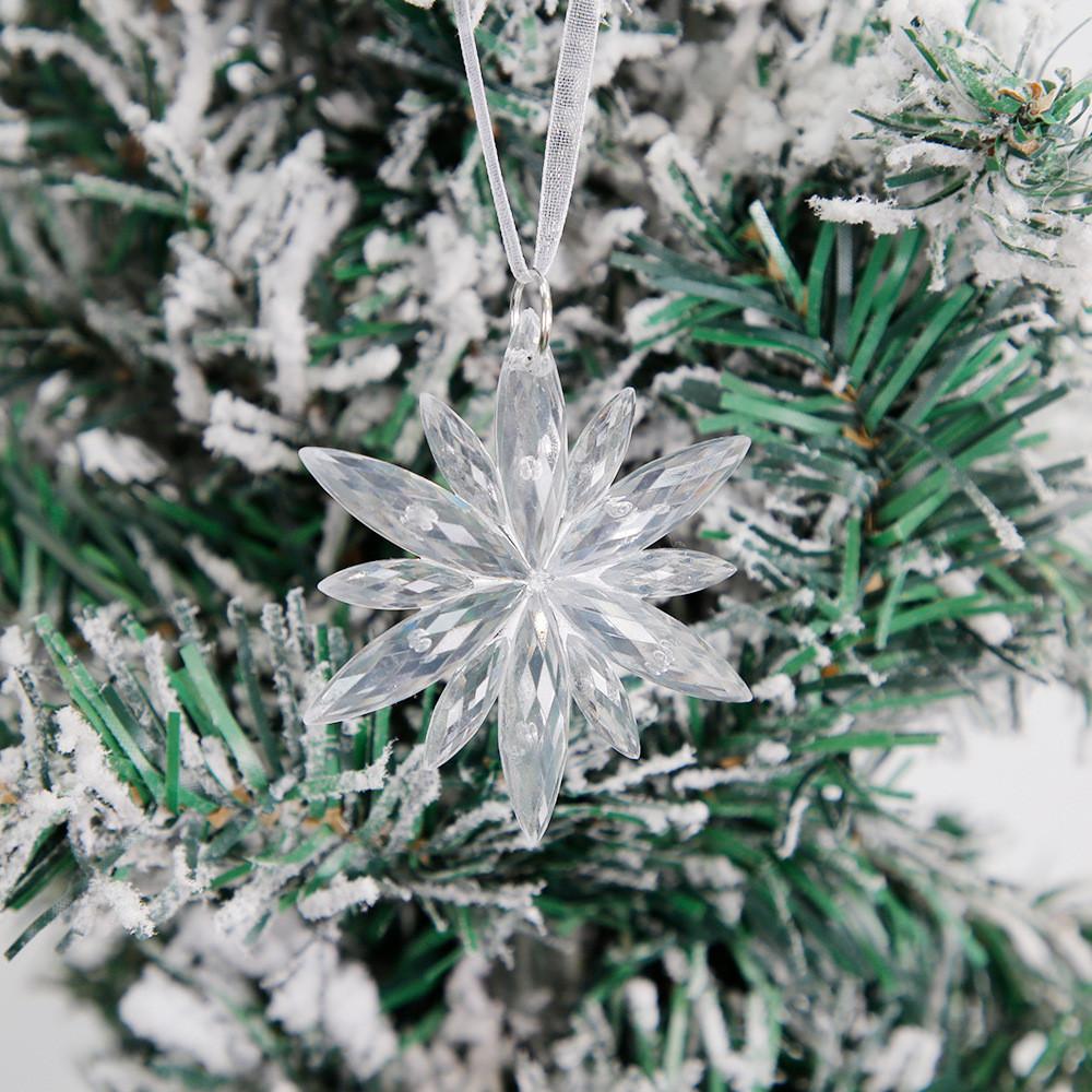 Elegant Snowflake Transparent Ornaments For Stunning Christmas Tree Decoration