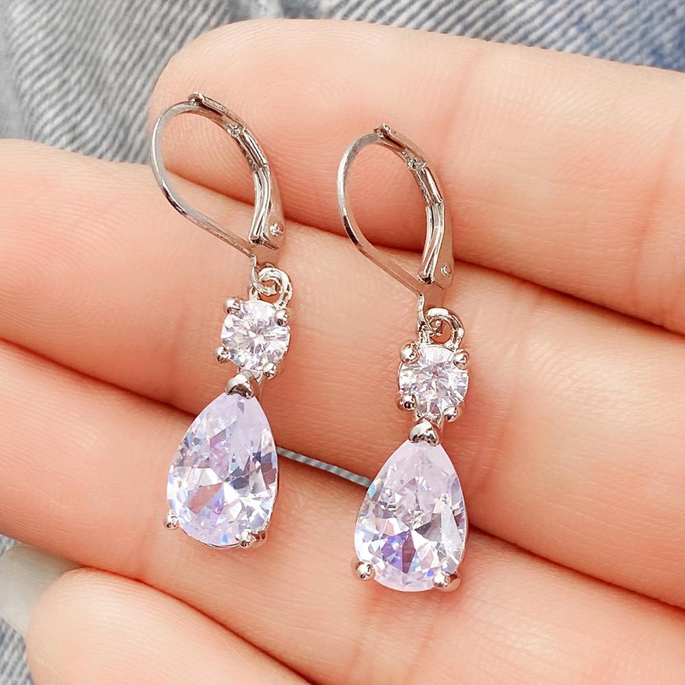 Huitan Temperament Women's Wedding Dangle Earrings Luxury Fashion Cubic Zirconia Earrings Gorgeous Lady Jewelry Drop ShippingGood product