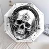 Schädelmuster, automatischer Klappschirm, tragbares und faltbares Design, 8 Schirmstäbe, ein Weihnachts- oder Geburtstagsgeschenk.