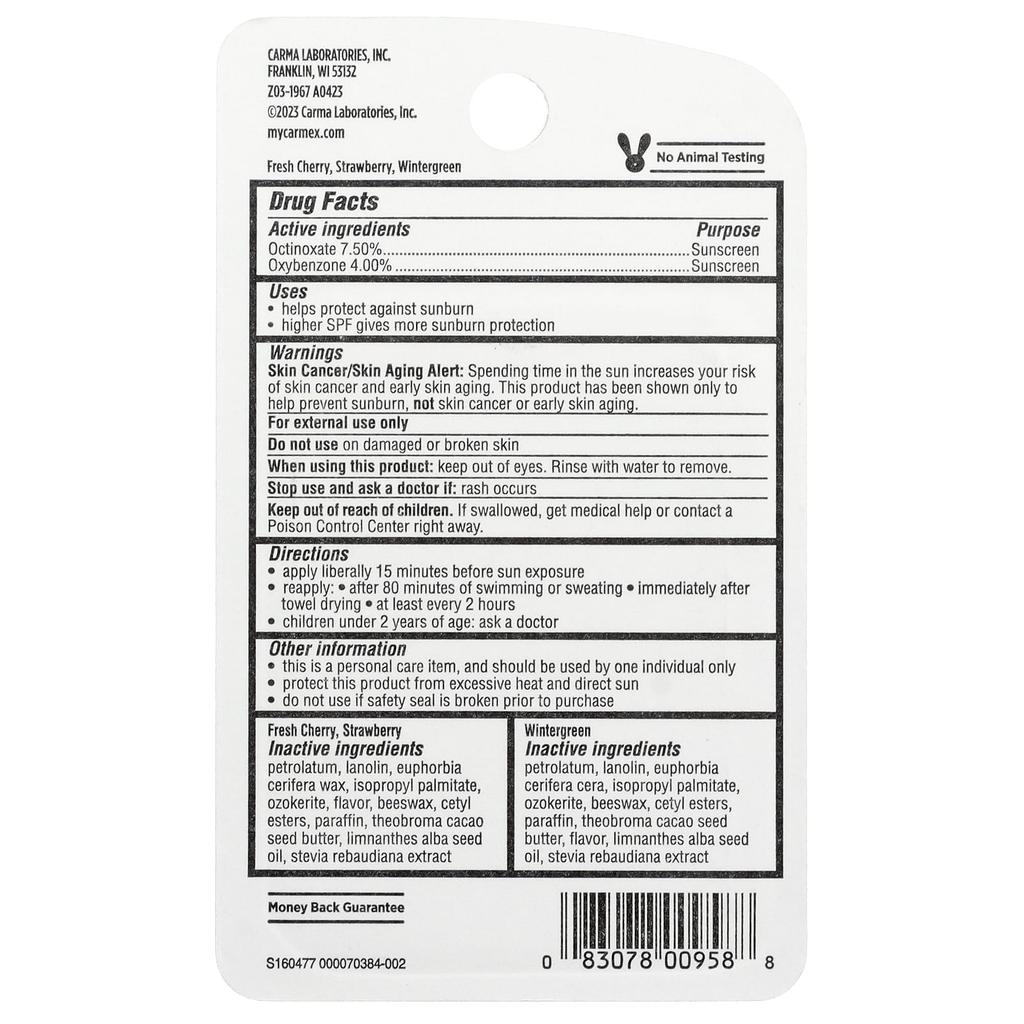 Daily Care, Moisturizing Lip Balm, Multi-Purpose, Spf 15, 3 Pack, 0.15 Oz (4.25 G) Each