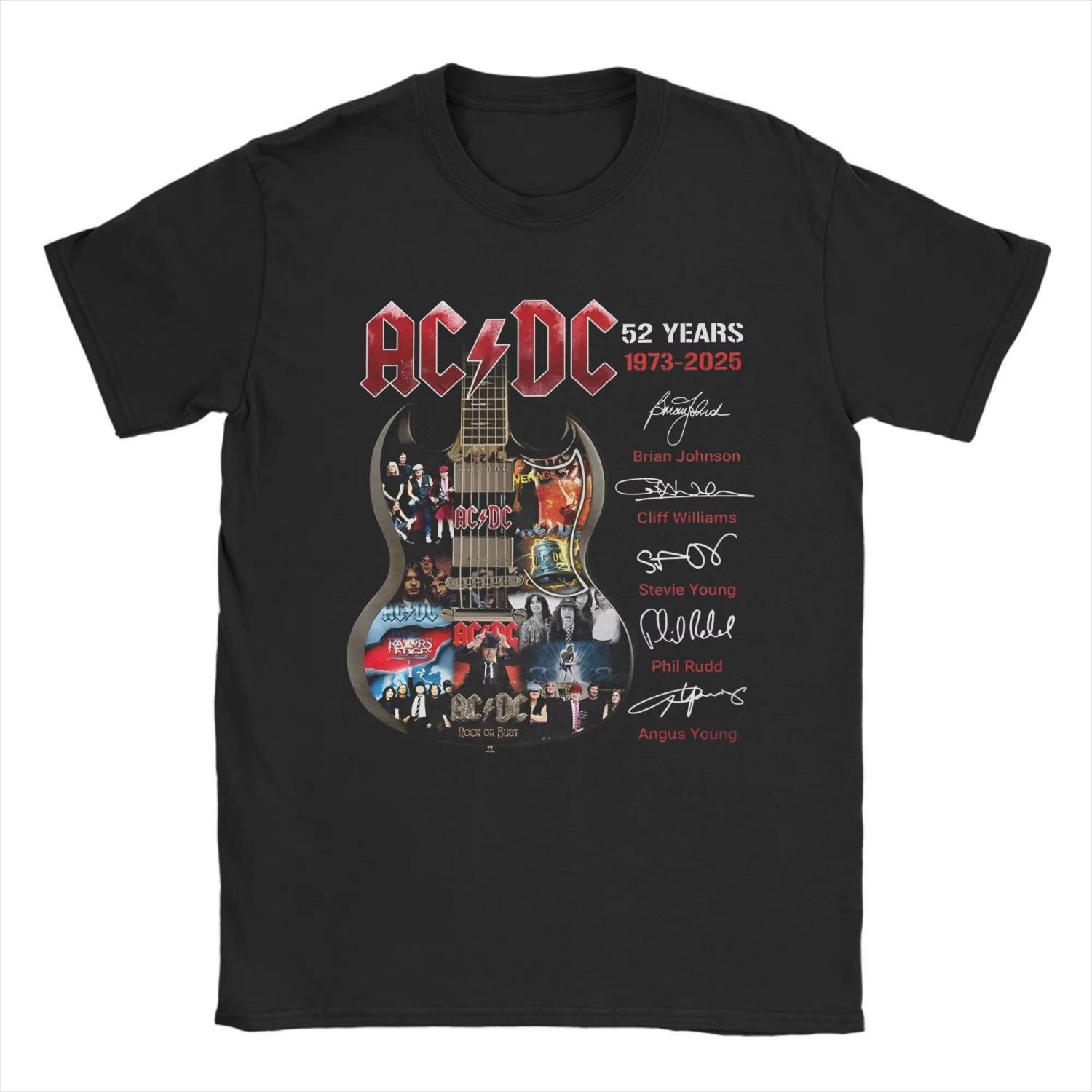 A-ACDC-s Pwr Up World Tour ЕВРОПА 2025 Мерч Унисекс Футболки Чистый Хлопок Футболка С Принтом Топы Футболка S чёрный