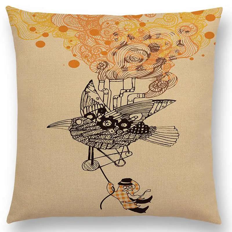 Colorful Cartoon Patterns Throw Pillow Cover With Short Plush Print For Living Room Sofa Decoration Cushion Cover Pillow Covers