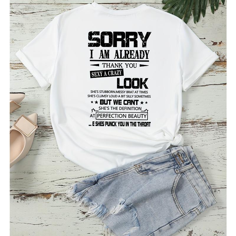 Women s White Short Sleeve Tee with Prints, Fresh & Breathable for Summer Daily S
