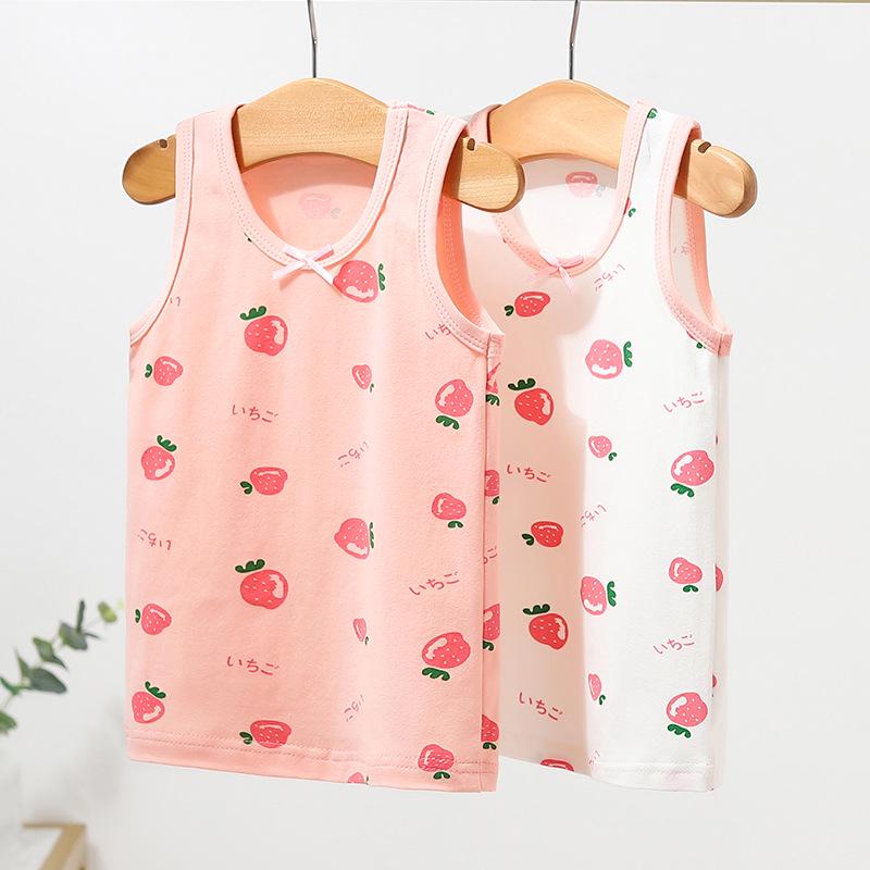 Girls' Cotton Spaghetti Strap Tank Top Sleeveless Base Layer Vest