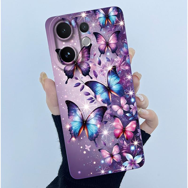 For Vivo V60 Phone Case V2511 Cover Fashion Simplicity Flowers Soft Liquid Silicone Shell For Vivo V 60 VivoV60 5G 2025 Fundas