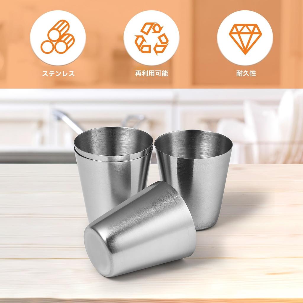 NUOLUX 4-Piece Stainless Steel Shot Glass Set, 30ml/1 Oz, Travel/Portable Whiskey Cups, Mini Glasses, Stylish Storage Case Included