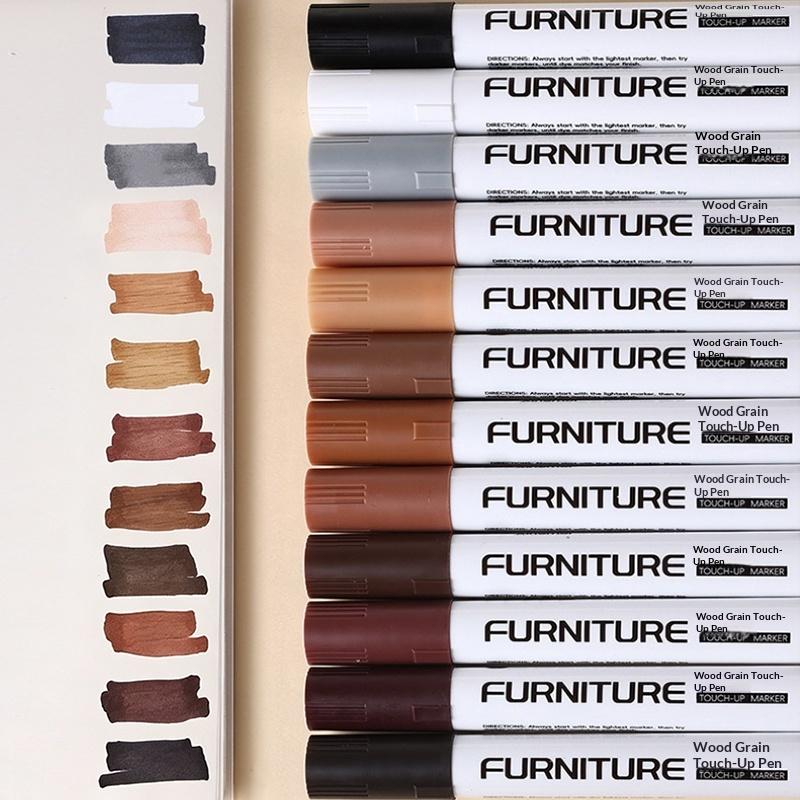 Wood Composite Grain Paint Furniture Touch-Up Markers Pens Wood Floor,Furniture,Scratch Coloring Repair Paint Pens