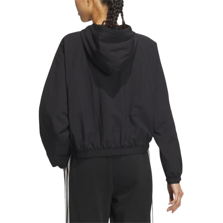adidas FW24 Woven Jacket 3-Stripes Series Pilot Sports Casual Hooded Zip Long Sleeve Jacket Women Jackets Black JN0757