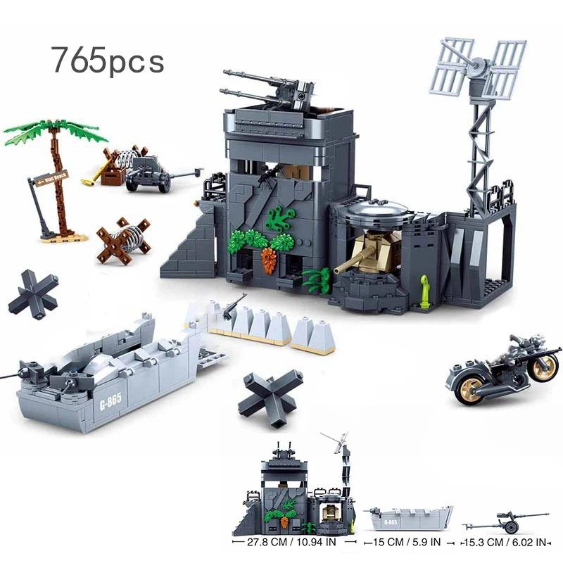 WW2 Normandy Landings UK US Germany Army Sets Building Blocks Bricks Toys World War II 2 Military Vehicle Pershing Panther Tanks