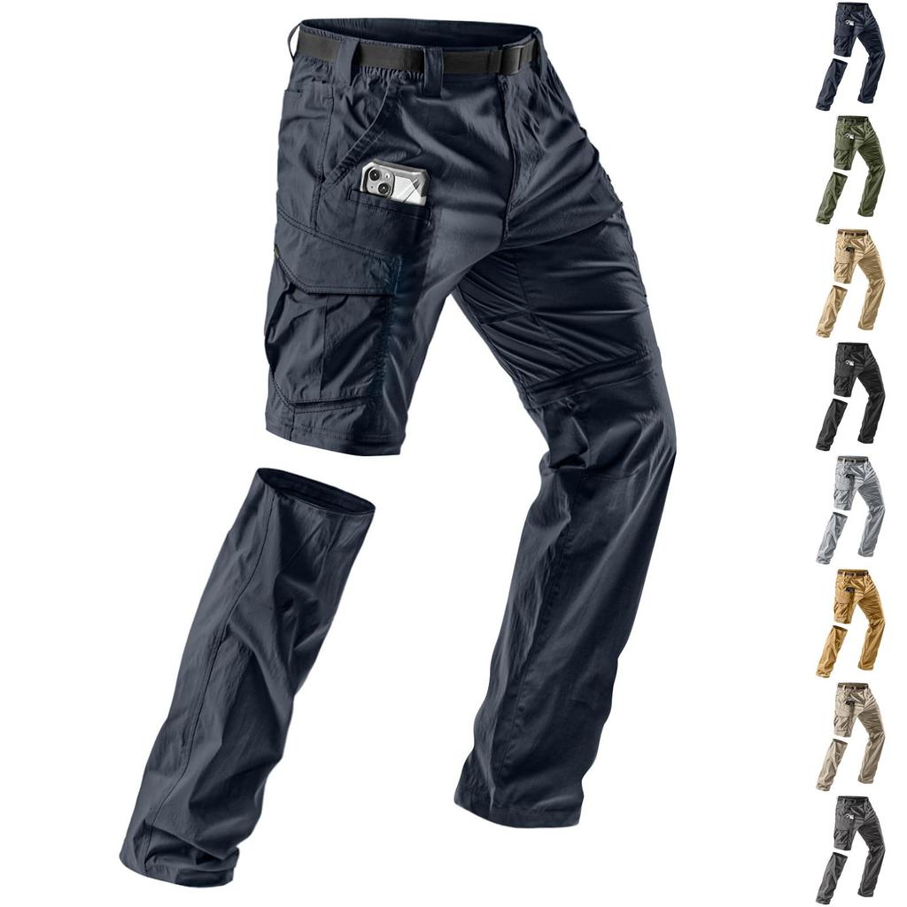 Detachable Sports And Leisure Multi Pocket Workwear Shorts, Loose Outdoor Casual Long Pants, Cropped Pants