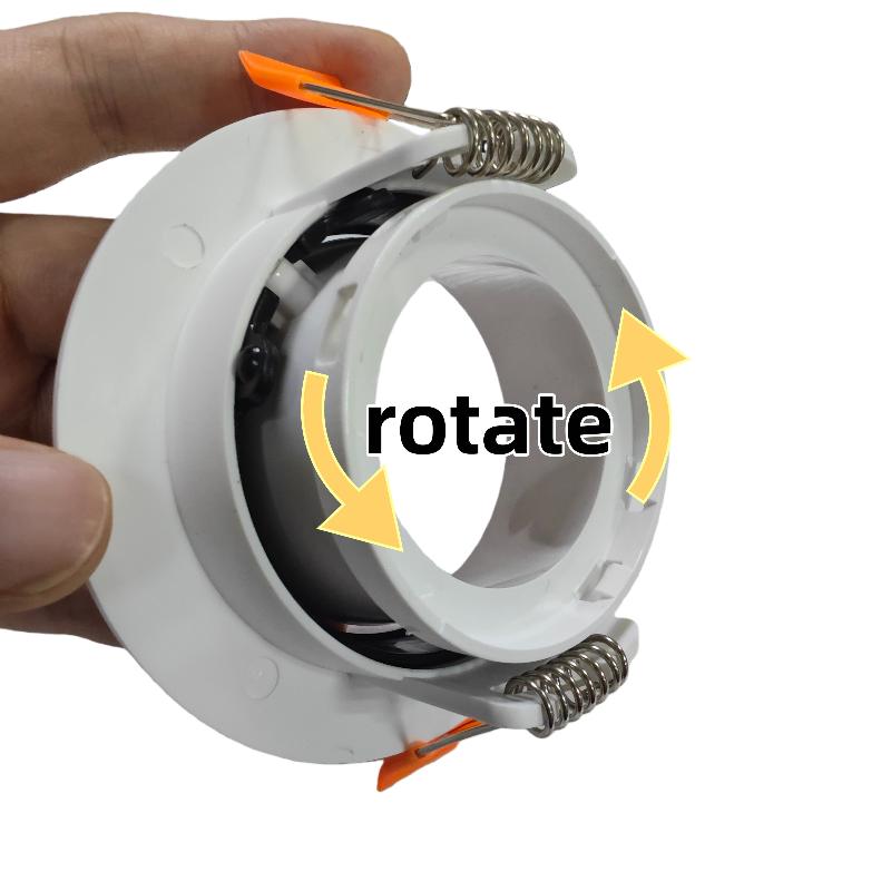 1Pcs White Black Round Light Kit Gu10 Base Lamp Holder Adjustable Ceiling Spotlight Shell Accessories