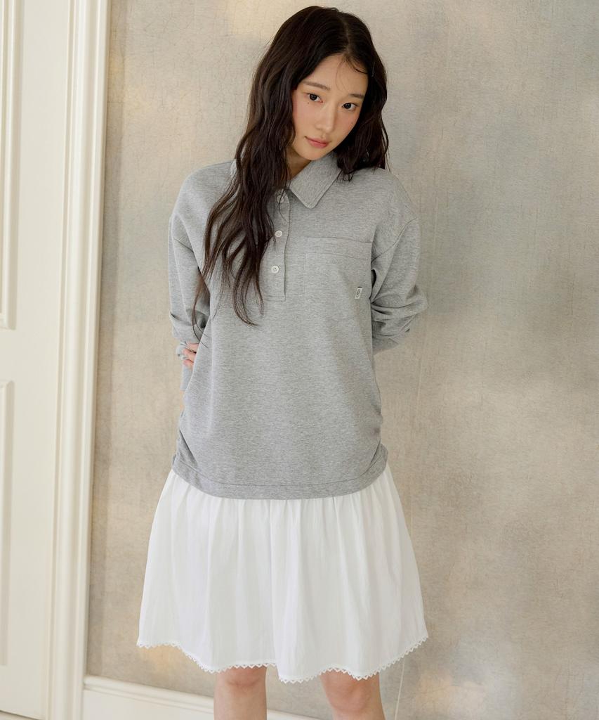Ollibeudeollibeu Collared T-Shirt Layered Flare Dress Oe6So2540