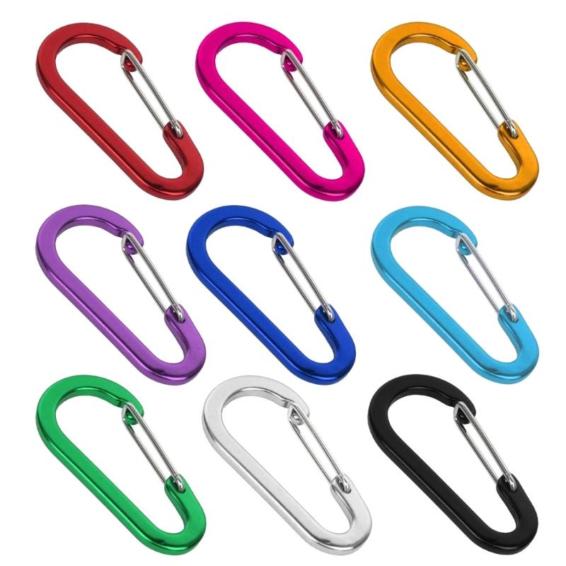 5Pcs Aluminum Alloy Spring Snap Hooks Carabiner Clips Outdoor Camping Multi-Tool