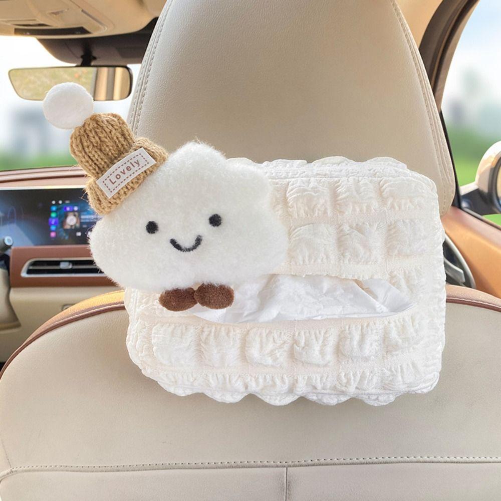 Cute Cloud Car Tissue Box Cartoon Hat Universal Vehicle Trash Can Multifunctional Dirt-resistant Car Accessories Set