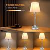 Cordless LED Metal Table Lamp, Portable Fabric Shade Desk Lamp, 3-Level Brightness, Touch Sensor Control, Rechargeable Bedside/Nursery/Dining Room