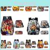 Anime One Piece School Bags Set Large Capacity Oxford Backpack For Kids Cartoon Design Breathable And Waterproof