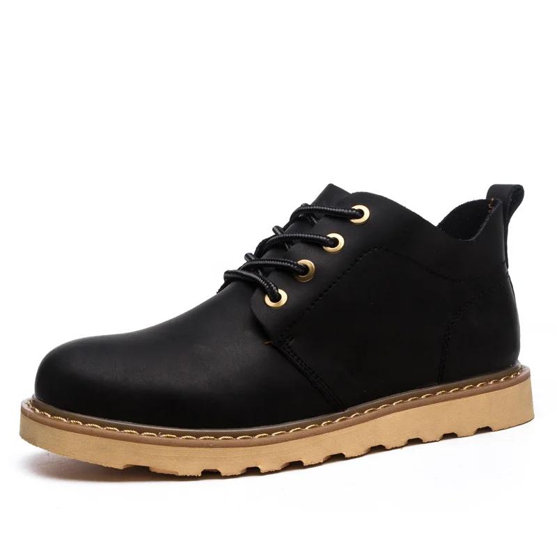 Working Shoes Men Work Boots Brown Boot Genuine Leather Boots for Men Men's Safety Shoe Dress Booty Man Casual Sneakers Ankle &