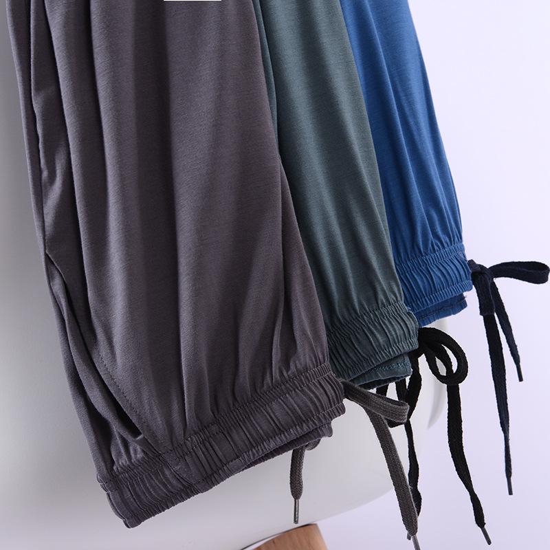 Men’s Plus Size Ice Silk Modal Pajama Pants - Casual, Loose, Long, One Piece
