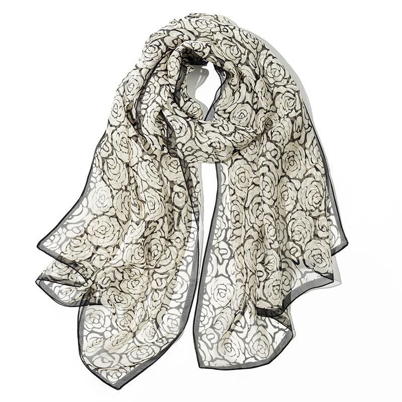 Shanghai Story New Silk Scarf Women's Spring and Summer Thin Mulberry Silk Printed Scarf Fashionable and Versatile Shawl