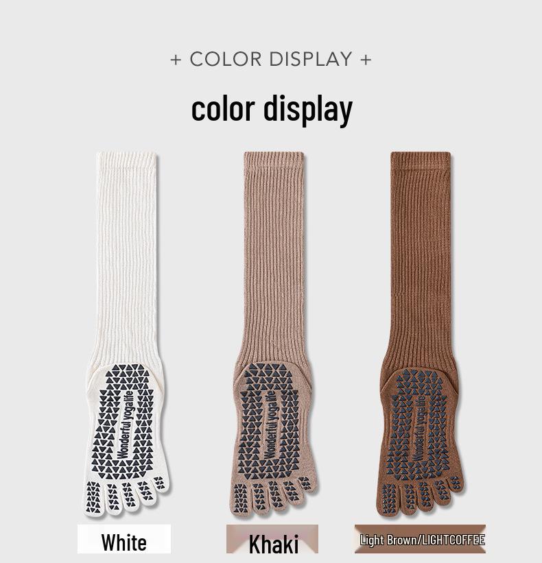 Vijfvingerige Antislip Dames Yoga Sokken voor Pilates & Fitness (Lente/Herfst)