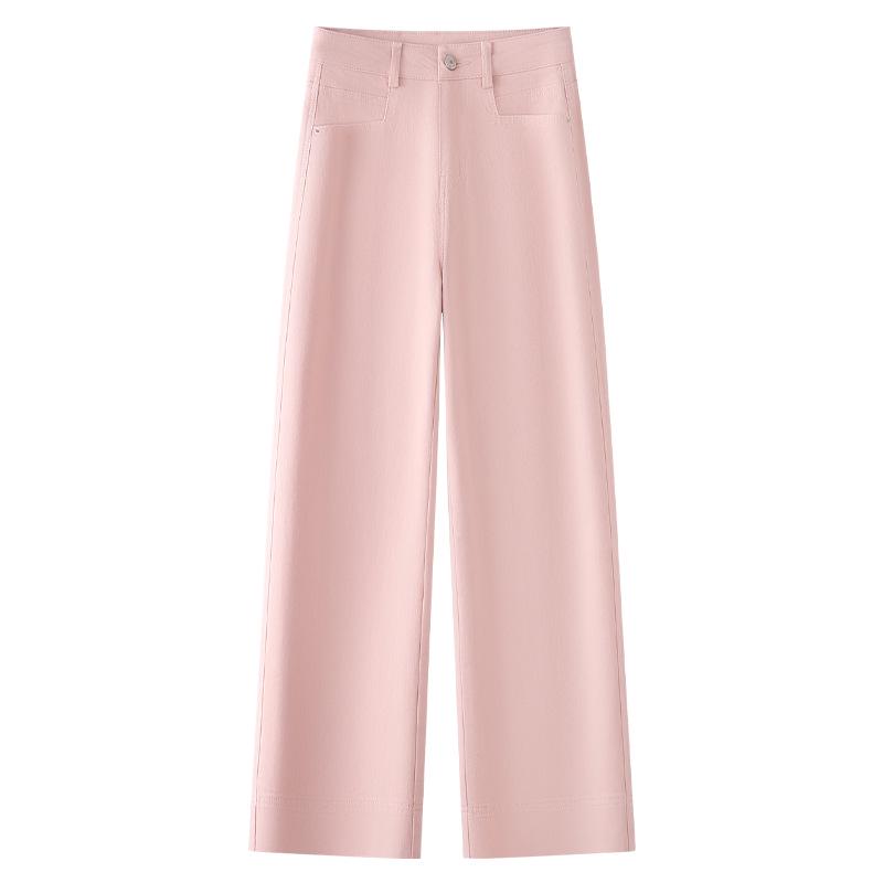 

Женские джинсы с высокой талией, желтые, облегающие, с прямыми штанинами - Весна/Осень 2025, посадка длиной девять точек XL