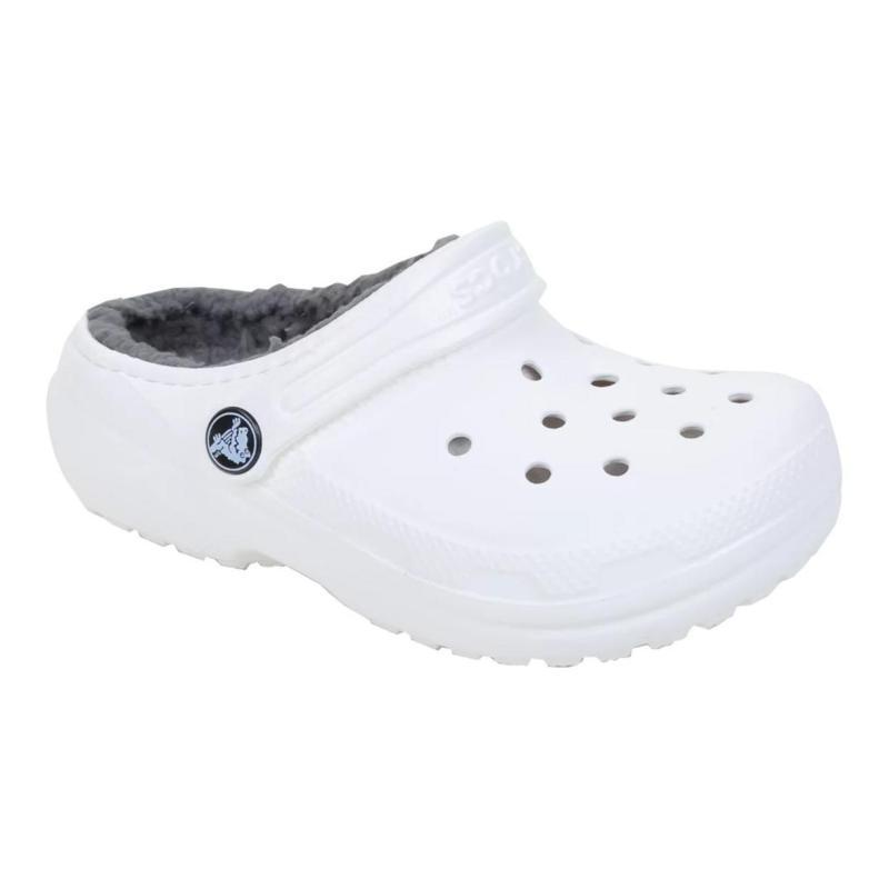 Crocs Classic Lined Casual & Comfortable Warm Kids' Slippers White Grey Kids' Style