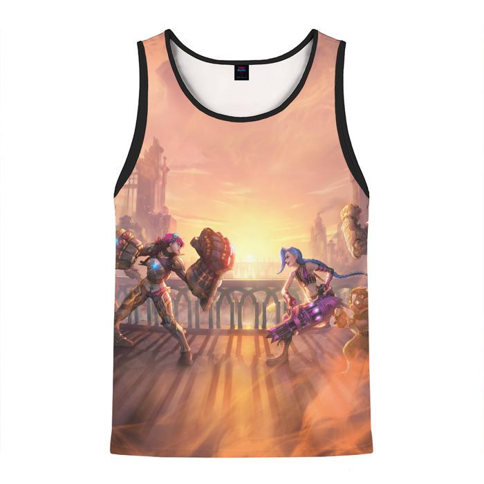 Anime League of Legends Jinx Graphic 3D Print Sleeveless Vest Harajuku Y2k Men’s Tank Tops