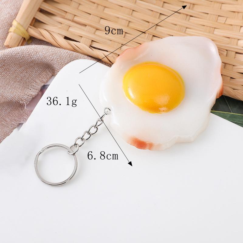 Egg Simulation Keychain: Duck, Braised, Fried, Baked, Sunny-Side Up - Creative Food Toy Pendant