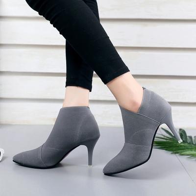 Primavera y otoño nuevos zapatos de mujer cómodos con tacón fino y mangas puntiagudas de tono sólido y versátiles