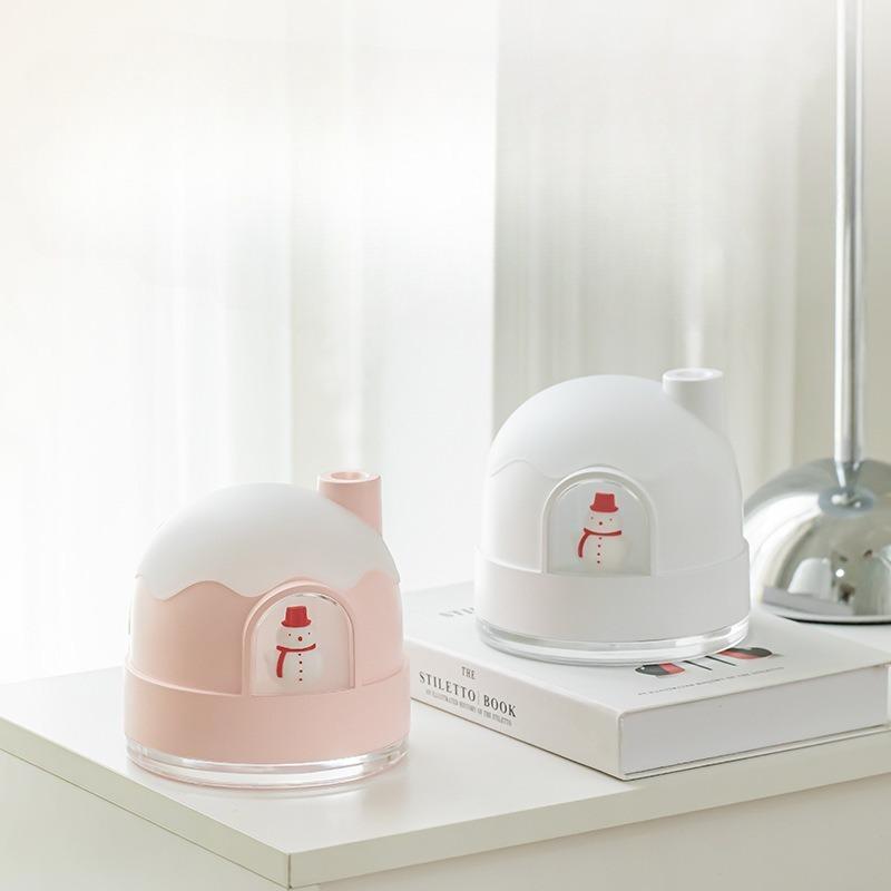 Snow House Humidifier Night Light - USB Quiet Mini Cute Desktop Air Purifier, Atomizer for  Home Office &  Gift  Giving