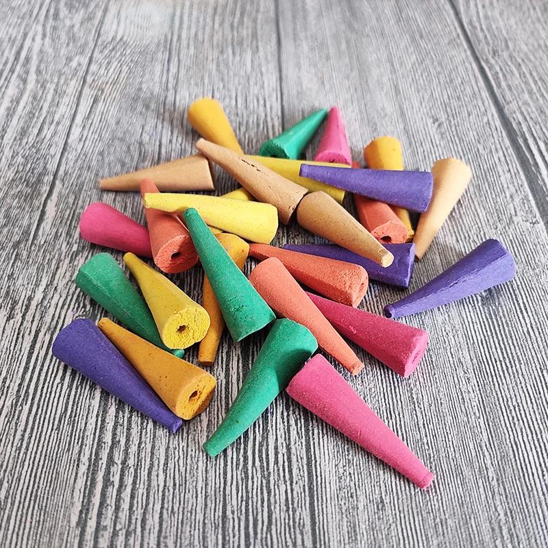 

50pcs Natural Oversize backflow Incense Cone 25 minutes mixed scents Reflux Tower Incense Sandalwood Aromatherapy Mix