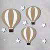 Star Shape Wall Decoration Hot Air Balloon Wall Decoration Rustic Wooden Hot Air Balloon Wall Decor Set for Home Office Room