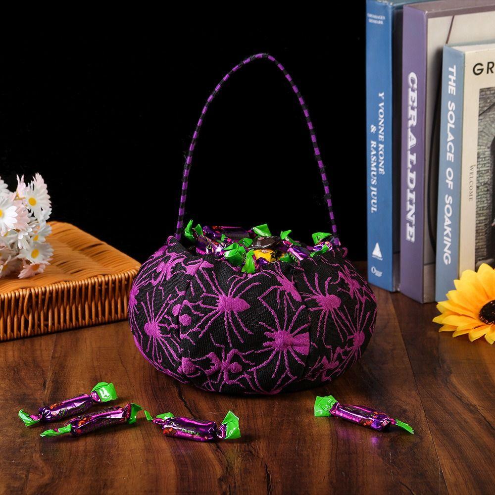 Gifts Pouch Halloween Candy Bag Cloth Stuffed Cotton Tote Bags Kawaii Pumpkin Candy Bucket  Gift
