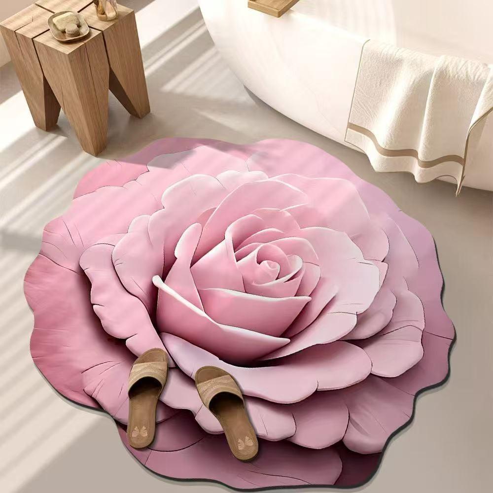 Soft Bathroom Floor Mat Peony Door Gasket New Coral Carpet  Living Room Tea Table Bedside