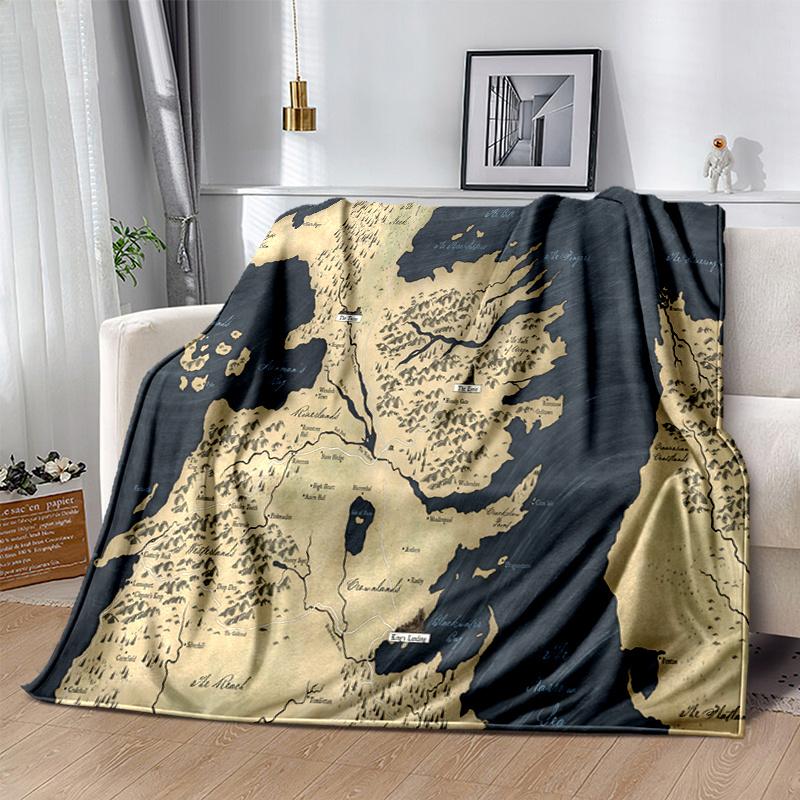 Game of Thrones Map: Westeros & Essos Wall Art DecorPrint Blanket, Soft Blanket For Sofa Office Bed And Travelling Daughter Birthday Gift Es