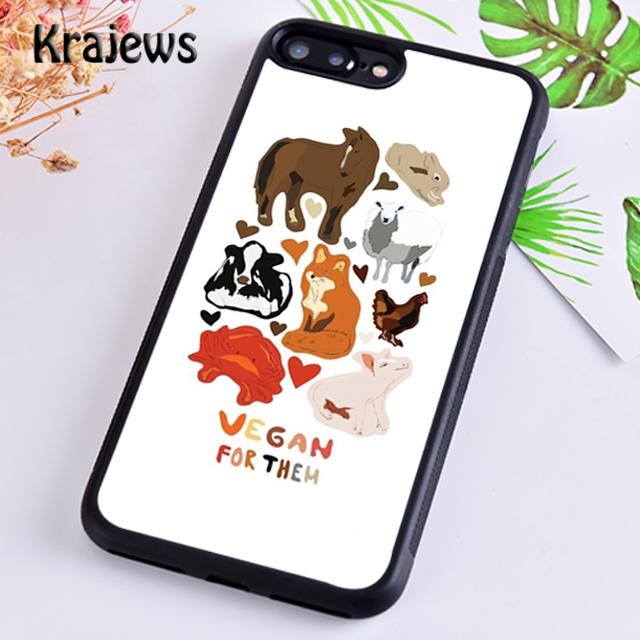 Krajews Vegan Vegetarians Animal Love Quotes Phone Case For iPhone 18 17 Air 16 15 14 plus 11 12 13 pro max coque Fundas