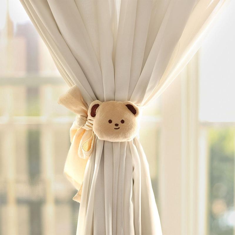 1 Stück Bär Vorhang Raffhalter Cartoon Stickerei Plüsch Bär Vorhang Bindeband Kinderzimmer Fenster Vorhang Schnallen Heimdeko