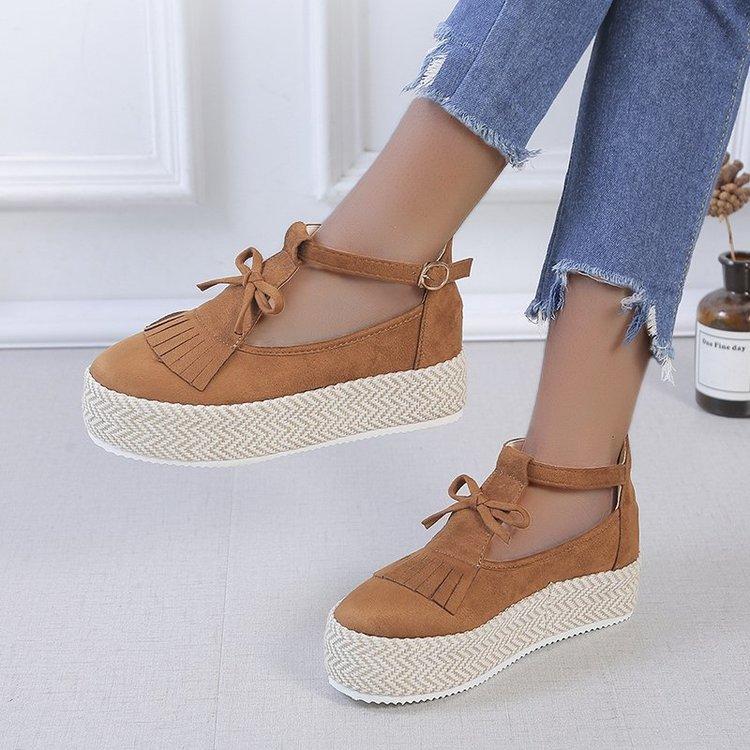 fashion Woman Vintage Flat Platform Sandals Ladies Sewing Shoes Woman Fashion Tassel Comfortable Sandals Female Chaussuress667