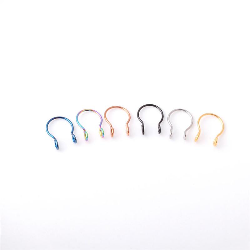 1pcs C Shaped Fake Nose Ring Hoop Septum Rings Stainless Steel Nose Piercing Fake Piercing Oreja Pircing Jewelry  Hot New