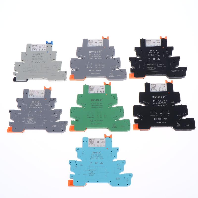 RY41F-1C Ultra-Thin Intermediate Relay - Slim Profile Electromagnetic Relay Module, Compatible With Hongfa RSL Base