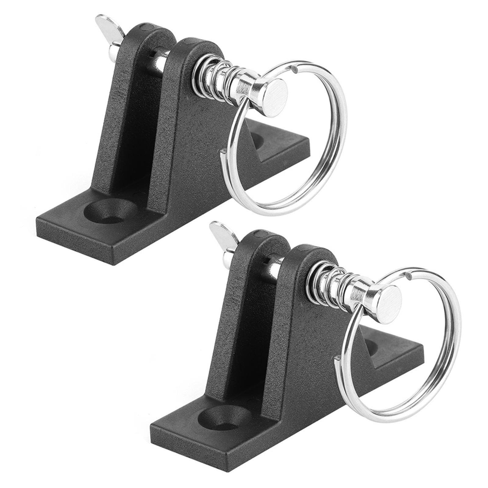 

Pair Canopy Deck Hinge Boat Bimini Top Fitting W Quick Release Pin Plastic and Steel Marine Parts