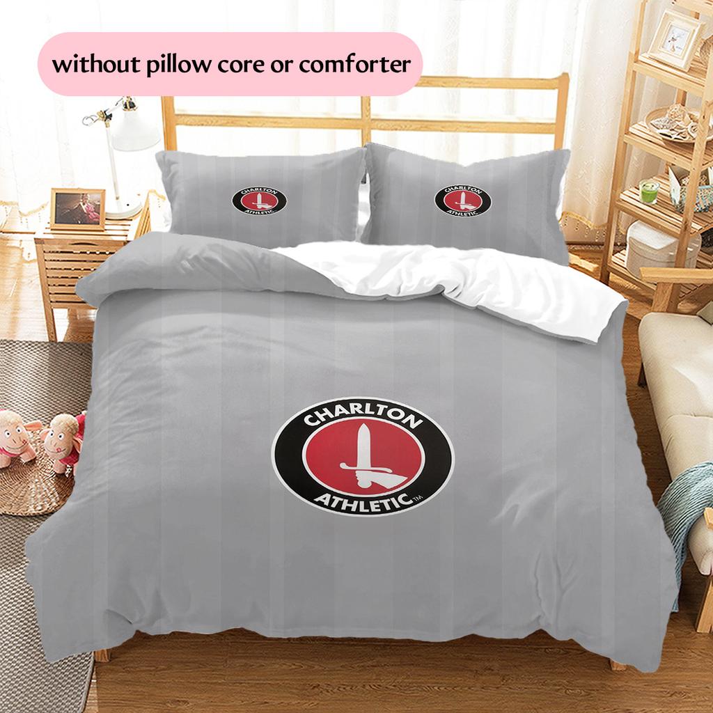 Charlton Athletic FC Set Copripiumino con Fantasia Decorazione per la Casa Regalo (1 * copripiumino + 2 * federe senza imbottitura)