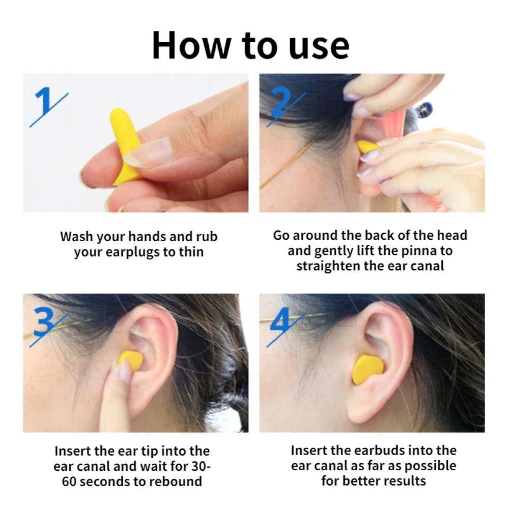 Premium Soft Foam Ear Plugs for Sleeping Noise Cancelling Hearing Protection Earplugs for Shooting Range Concerts Work Travel