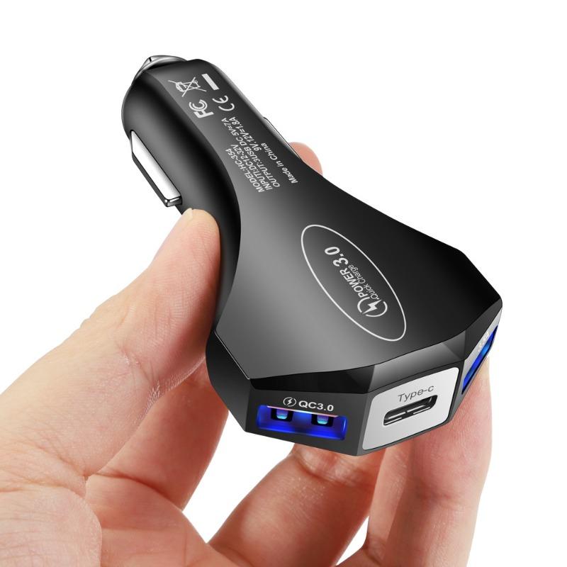 

PD Fast Charging USB Type C Phone Charger Car Charger Cigarette Lighter Universal For Passat b8 VW R Line Touareg чорний