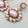 Women Retro Drop Earrings Titanium Steel Alloy Pendant Earrings Acrylic Colorful Grass Crystal Flower Geometric Ear Ornaments