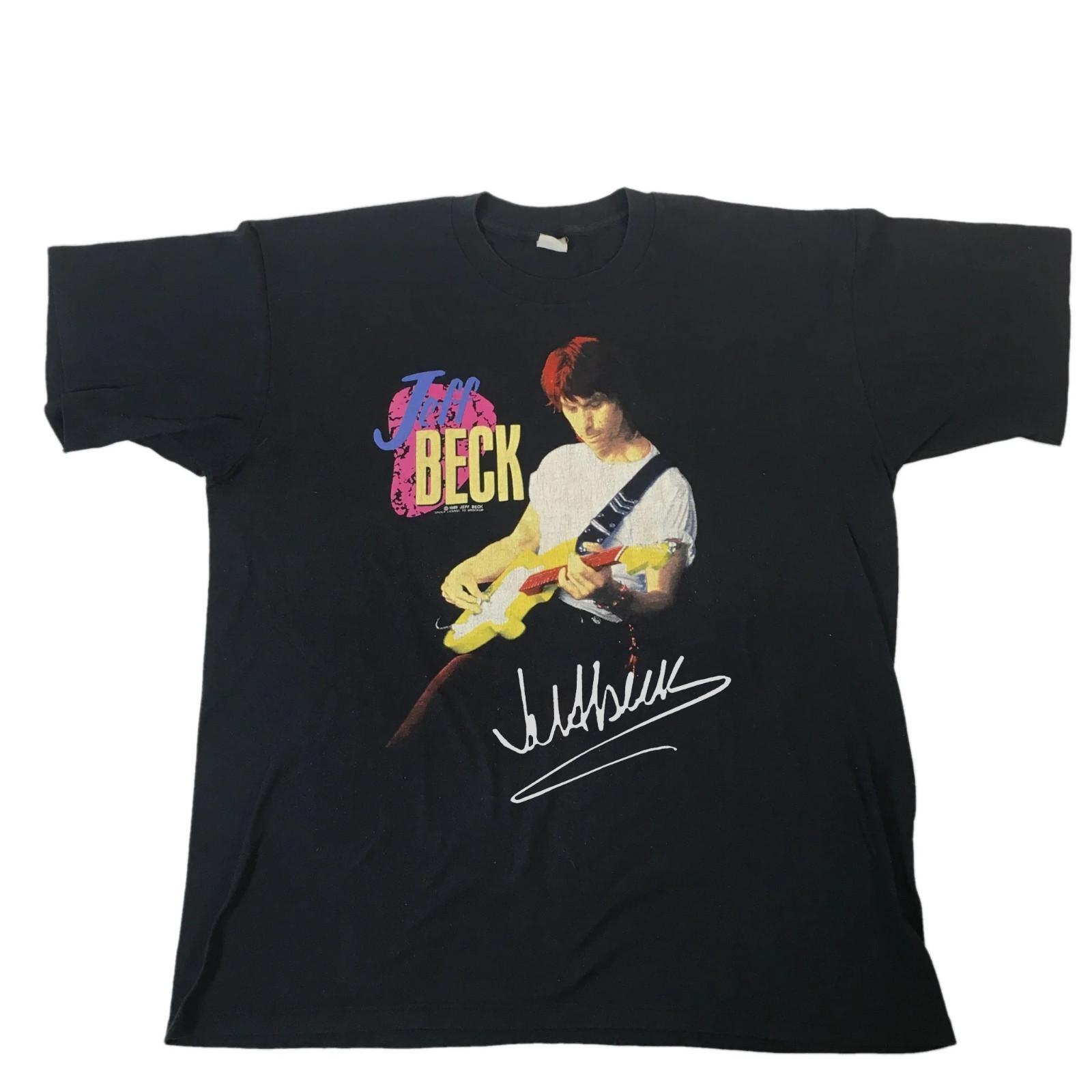 Vintage Jeff Beck Guitar Shop Signed Black All size S to 234XL T-Shirt M