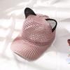Fashion Cat Ears Baseball Cap Hollow Design Breathable Sun Hat UV Protection Simple Peaked Cap Unisex Outdoor